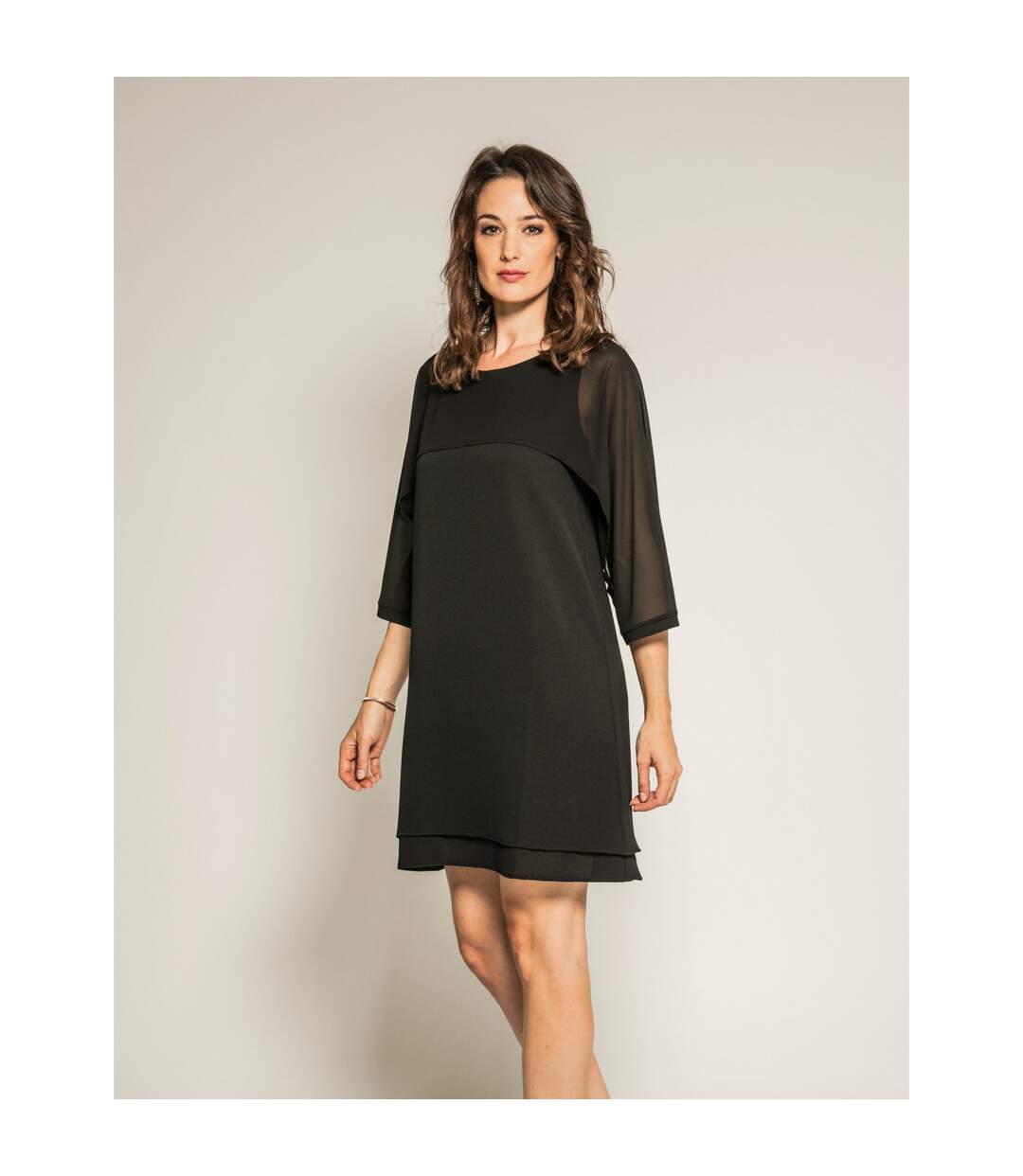 Robe courte bimatière IDALIE - Dona X Lisa-1