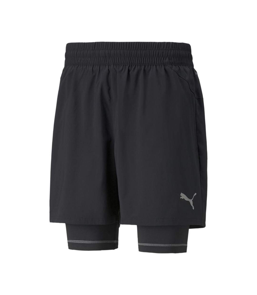 Short de running noir homme puma run graf 2 in 1 - s-1