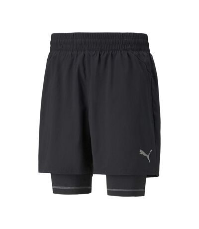 Short de running noir homme puma run graf 2 in 1 - s