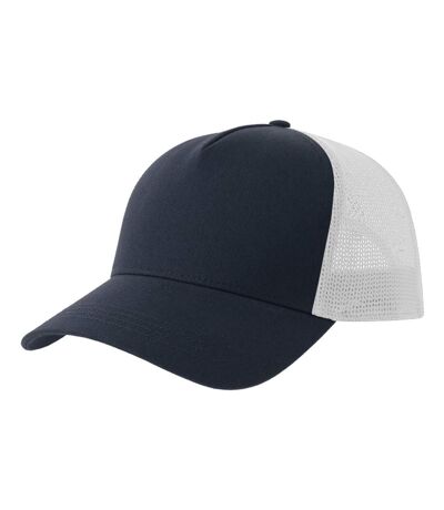 Rapper 5 Panel Cotton Sustainable Trucker Cap Navy White Atlantis