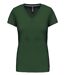 T-shirt manches courtes col V - K381 - vert forêt - femme