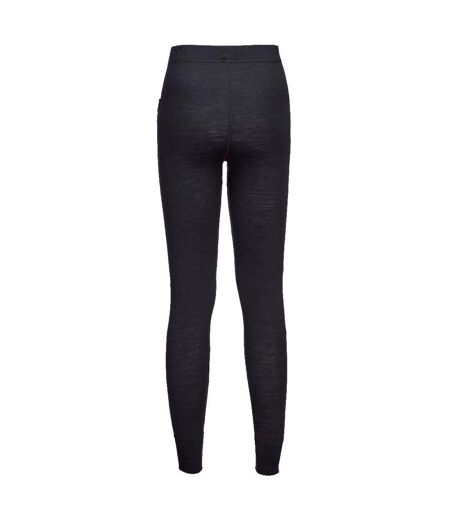 Unisex Adult Merino Wool Base Layer Leggings Black Portwest