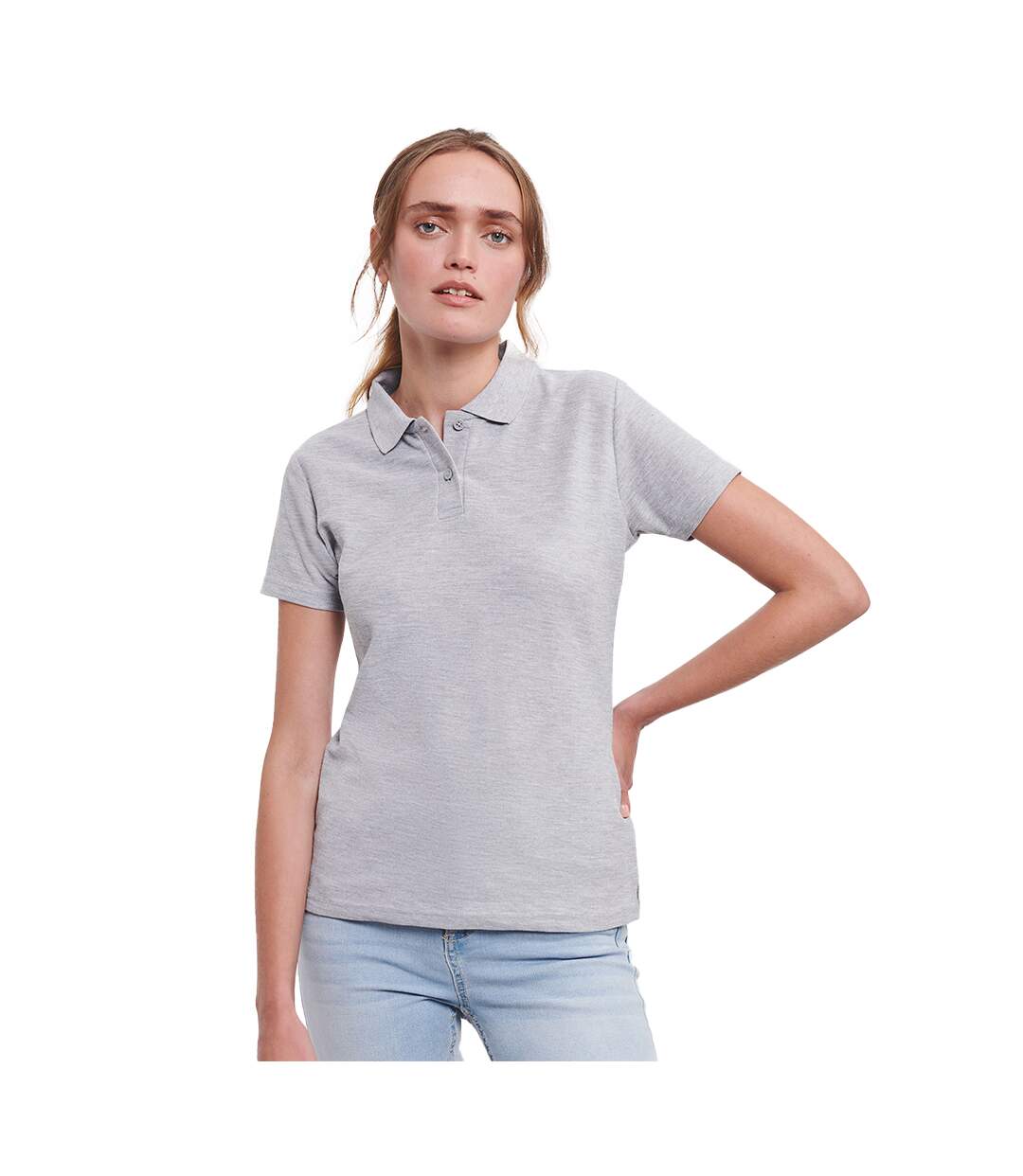 Polo femme gris clair oxford Russell