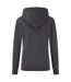 Womens/ladies Classic Plain Hoodie Dark Heather Grey Fruit Of The Loom-2