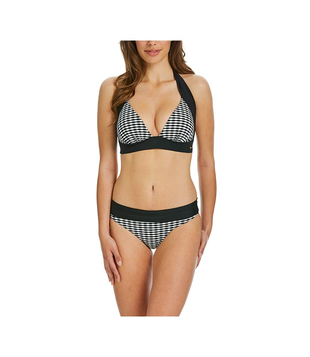 Bas maillot de bain ceinturé Eva noir-blanc Sapph-2