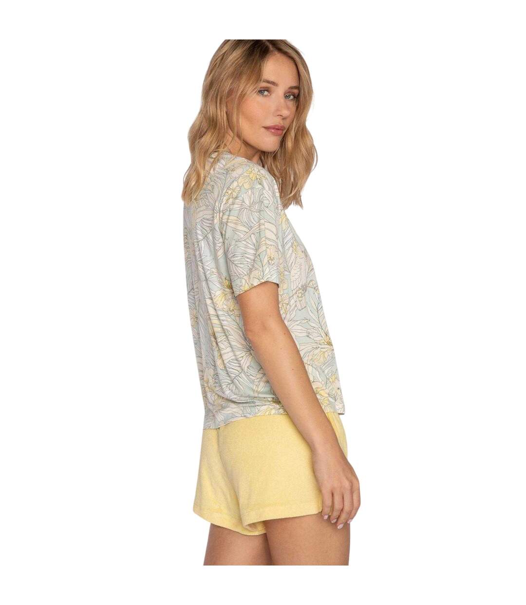 T-shirt Motif/style Tropical Femme Turquoise Pâle PJ Salvage-3