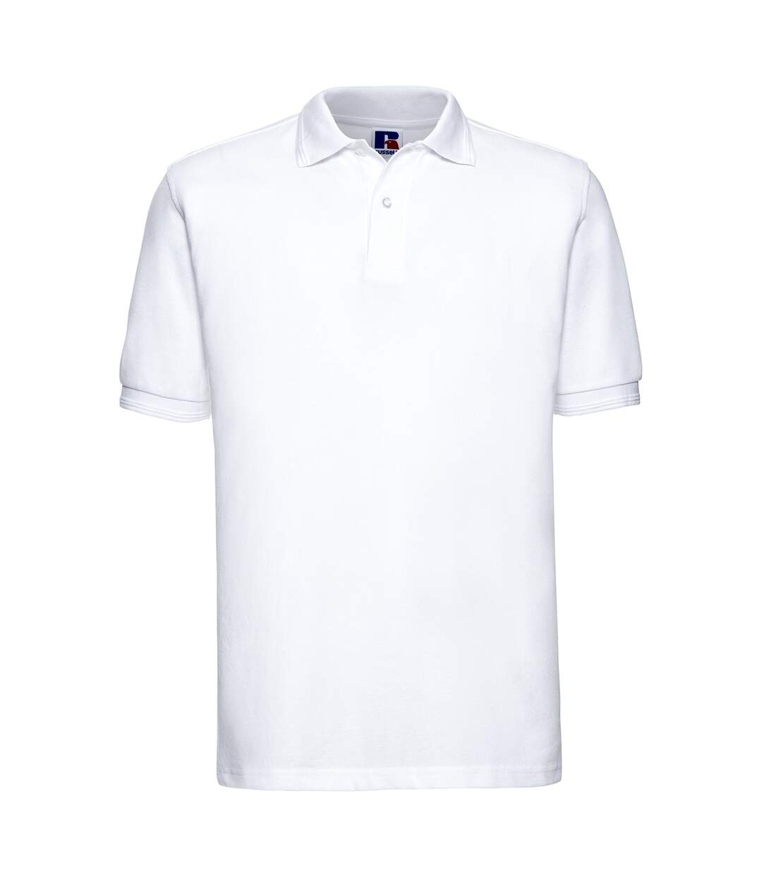 Russell Mens Ripple Collar & Cuff Short Sleeve Polo Shirt (White)