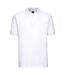Russell Mens Ripple Collar & Cuff Short Sleeve Polo Shirt (White) - UTBC572