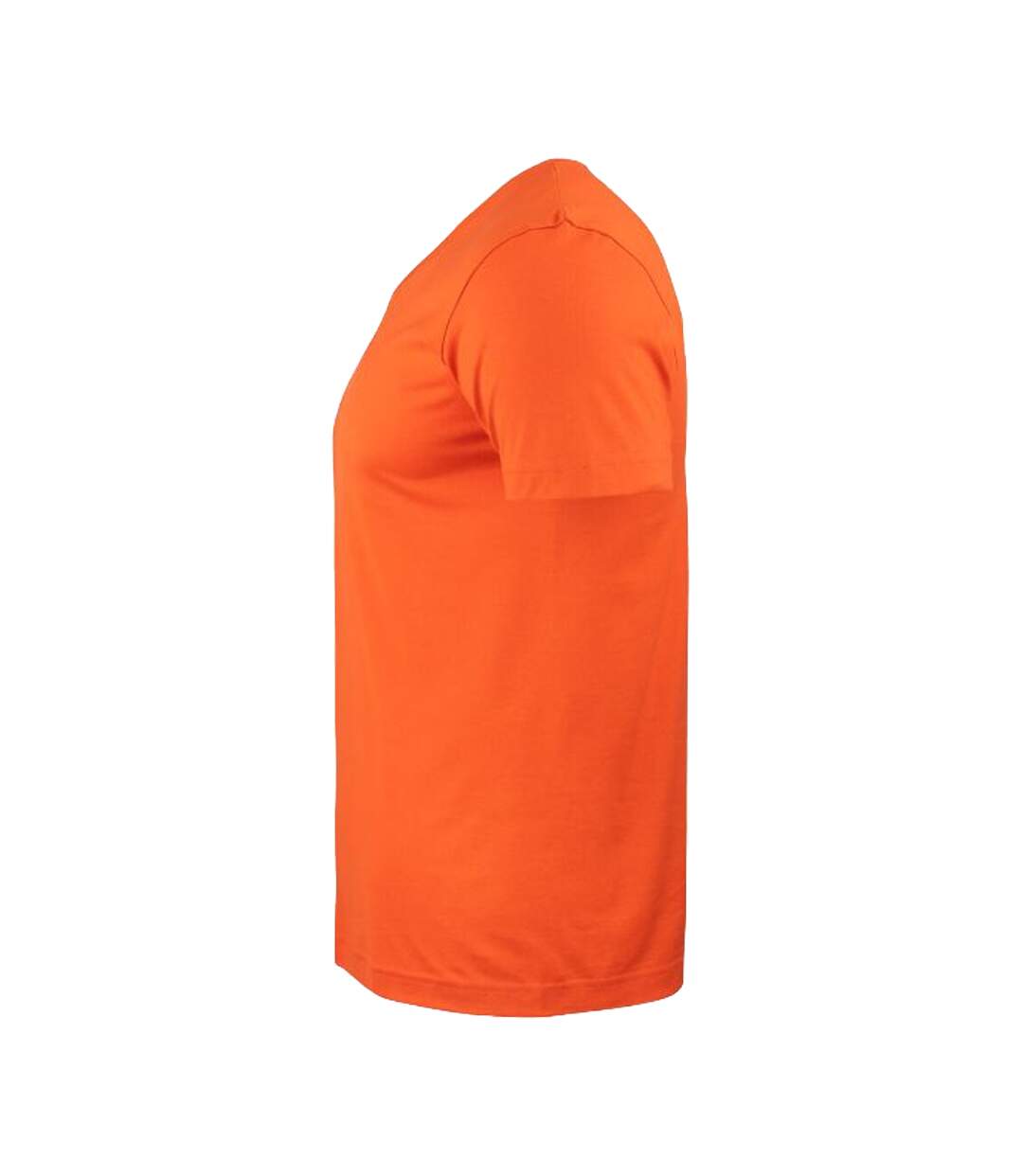 Mens Basic V Neck Short-sleeved T-shirt Blood Orange Clique-4