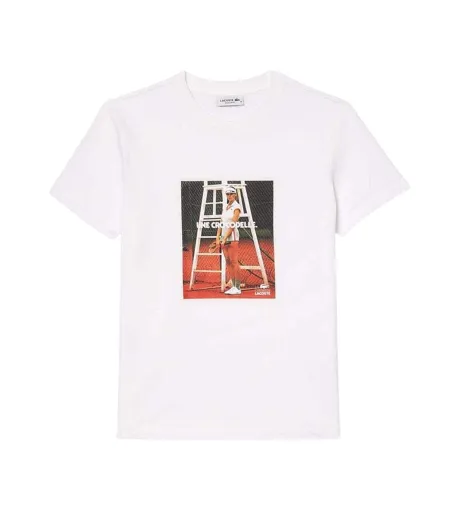 Womens/ladies Printed Piqué T-shirt White Lacoste