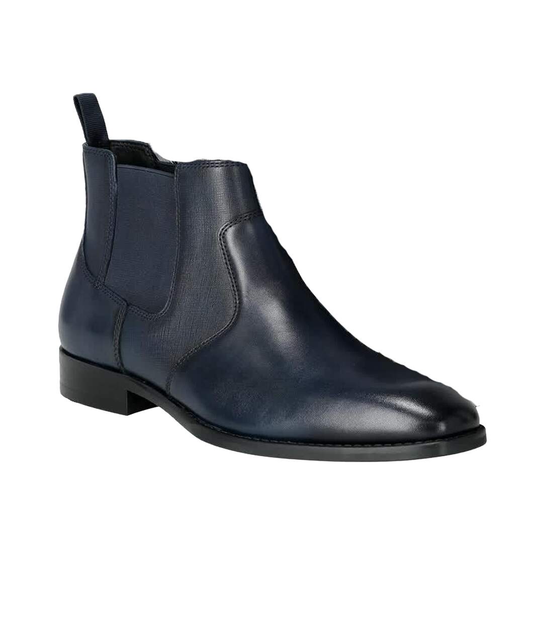 Mens Full Grain Leather Ankle Boots Dark Blue Mascot-1