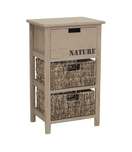 Commode en bois et maïs  Nature 3 tiroirs