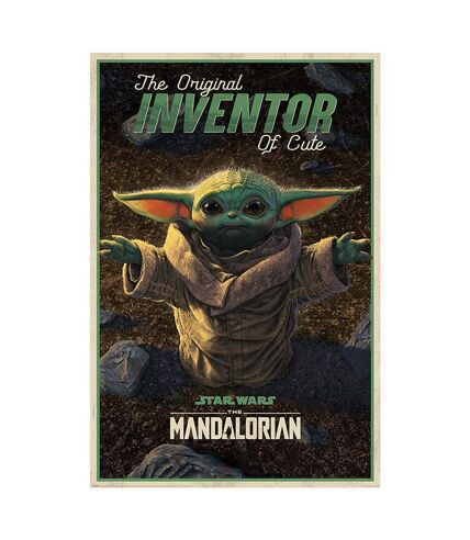 Star Wars: The Mandalorian Inventor of Cute Poster (Brown/Green) (One Size) - UTTA6948