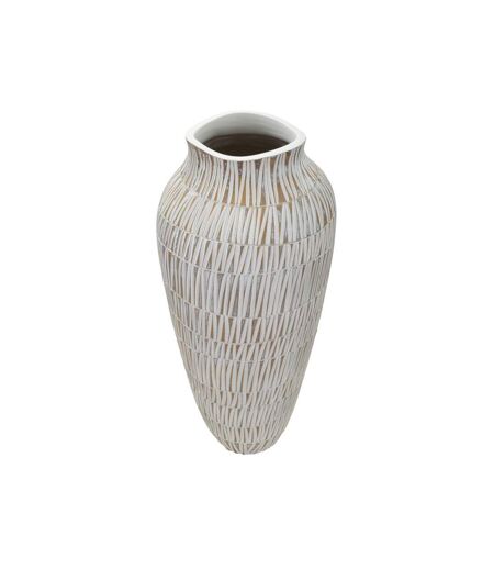 Vase Déco en Résine Stiky 50cm Or & Blanc