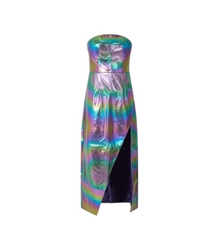 Robe Longue Motif/style Métallisé Femme Argenté Arc-en-ciel AmyLynn