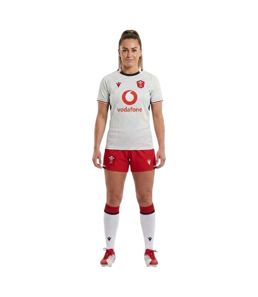 Haut De Rugby Motif/style Wales Ru 25/26 Femme Noir Macron-1