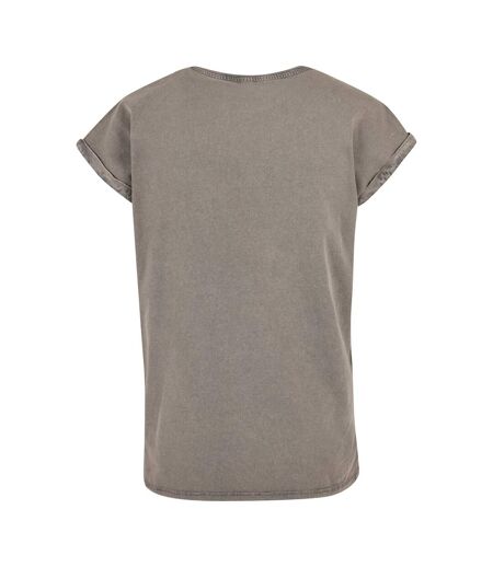 T-shirt Motif/style Délavé À L'acide Femme Anthracite Build Your Brand
