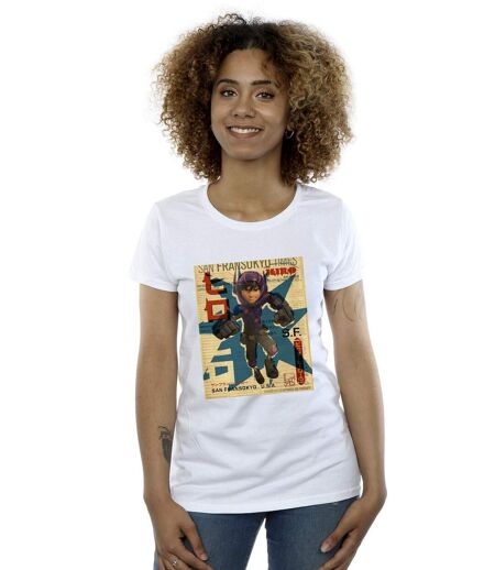 Disney - T-shirt BIG HERO BAYMAX HIRO NEWSPAPER - Femme (Blanc) - UTBI13077