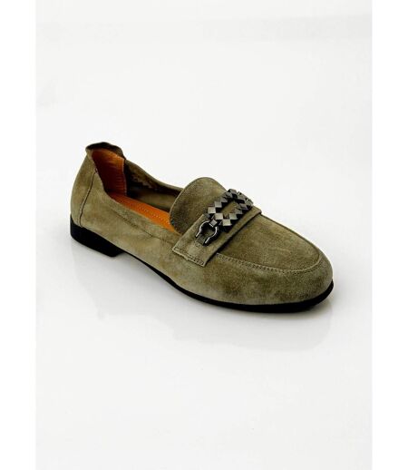 Mocassins cuir velours élastiqués
