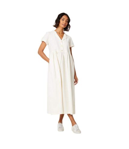 Womens/ladies midi shirt dress ivory Dorothy Perkins