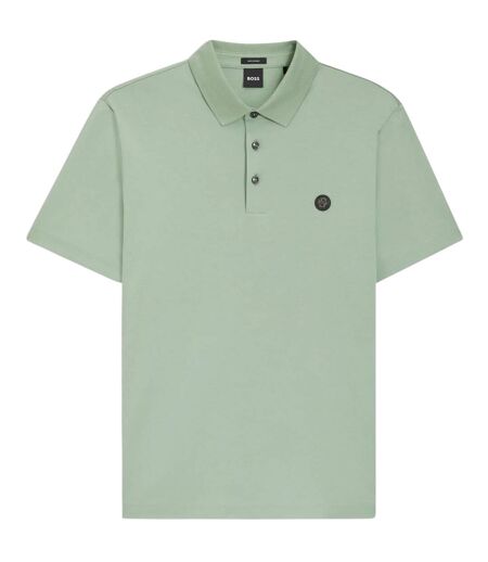 Mens Parris Monogram Polo Shirt Green Boss