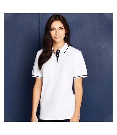Kustom Kit Ladies St. Mellion Short Sleeve Polo Shirt (White/Navy) - UTBC625