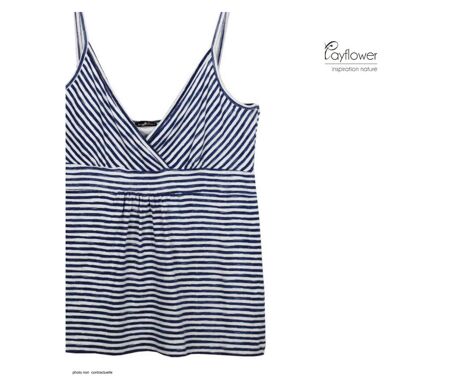 Débardeur MAYFLOWER TF208M effet cache-cœur : le look marin en viscose fluide pour sublimer votre silhouette