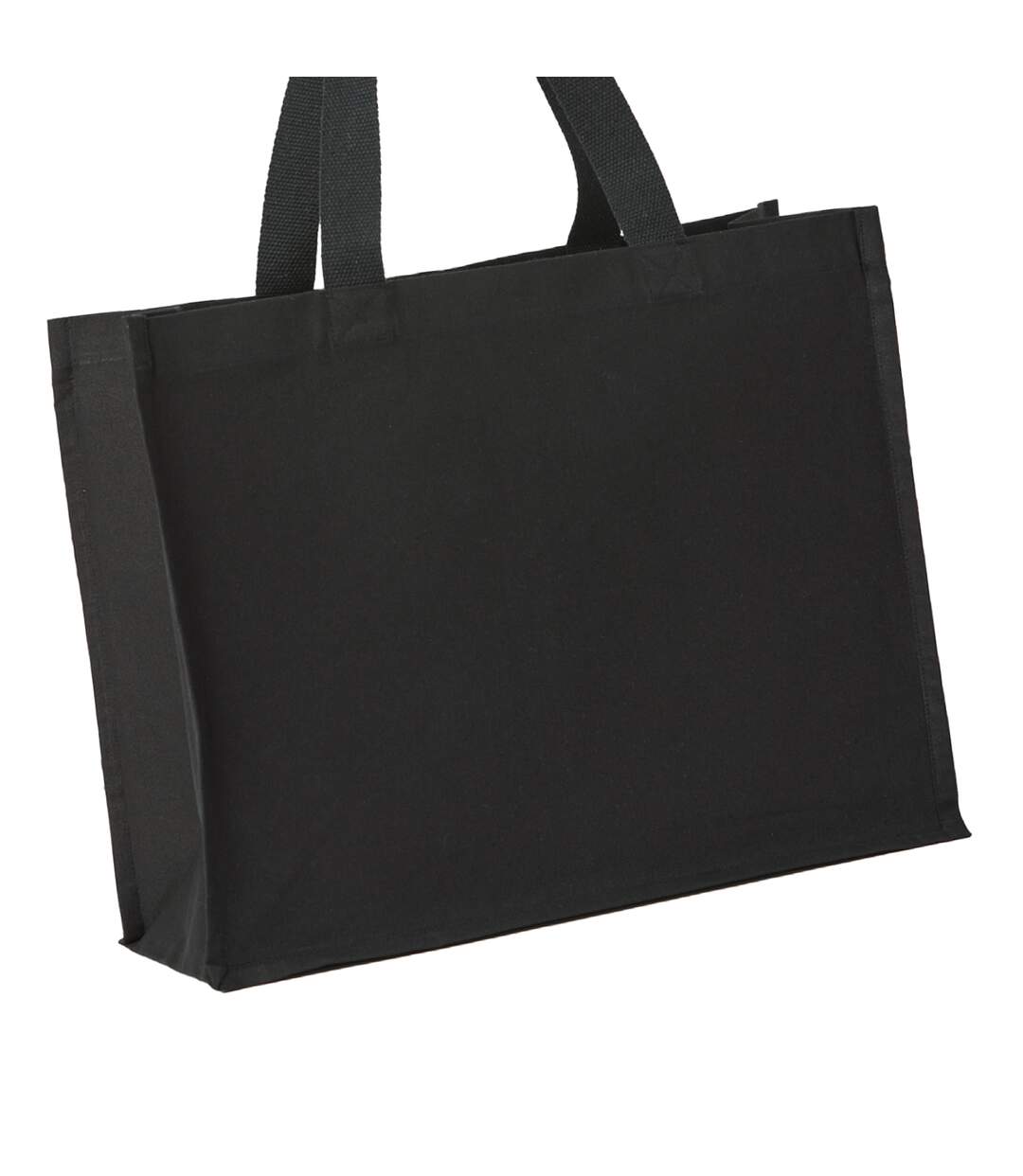 Premium stand-up canvas recycled shopper bag 26cm x 14cm x 22cm black Nutshell-2