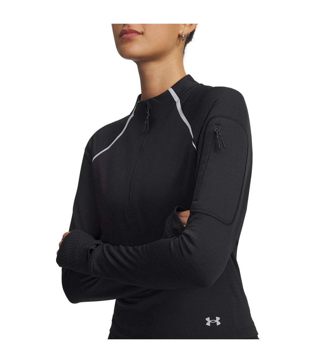 Womens/ladies Velociti Long-sleeved Top Black Under Armour-3