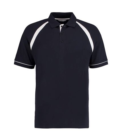 Kustom Kit Oak Hill Mens Short Sleeve Polo Shirt (Navy/White)