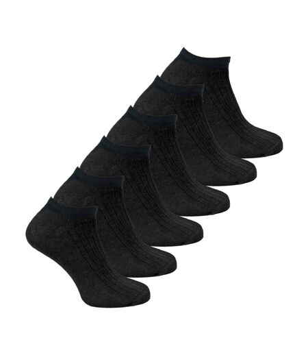 6 Pack Mens 100% Cotton Soft Breathable Ankle Trainer Socks