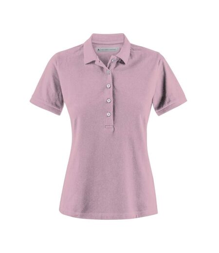 Womens/ladies Sunset Polo Shirt Light Pink James Harvest