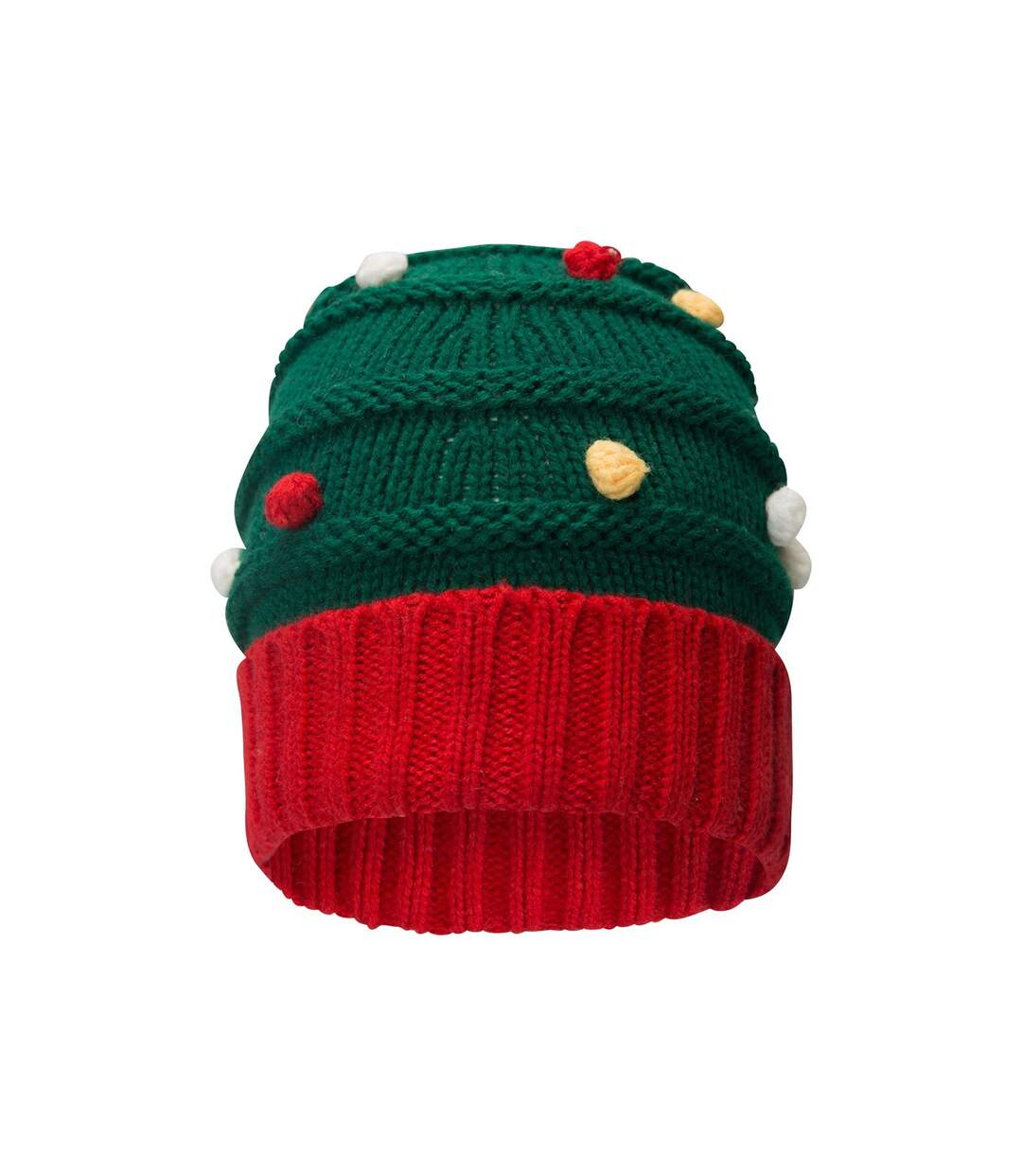 Christmas Tree Beanie Green Red Yellow Mountain Warehouse-1
