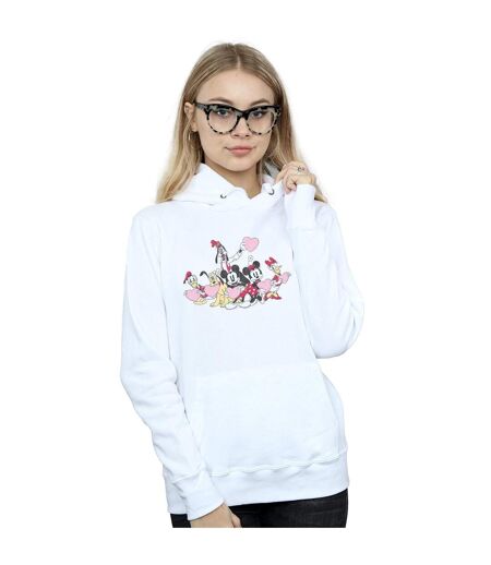 Disney - Sweat à capuche MICKEY MOUSE LOVE FRIENDS - Femme (Blanc) - UTBI11149