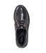 Womens/ladies Venetian Leather Lace Up Boat Shoes Black Dune London-3