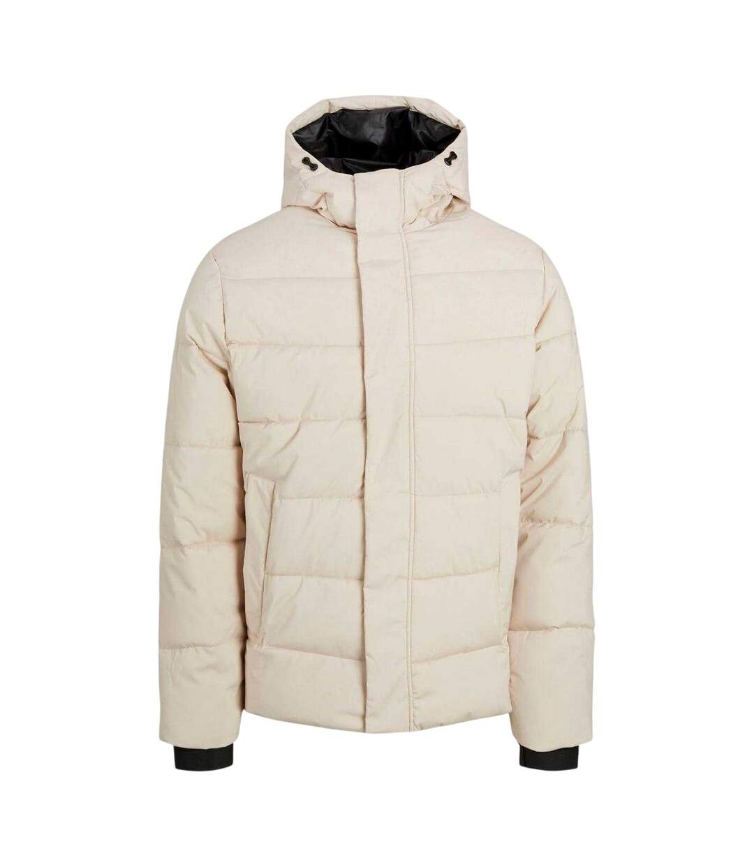 Mens Colour Block Ribbed Hooded Puffer Jacket Moonbeam Jack And Jones-2