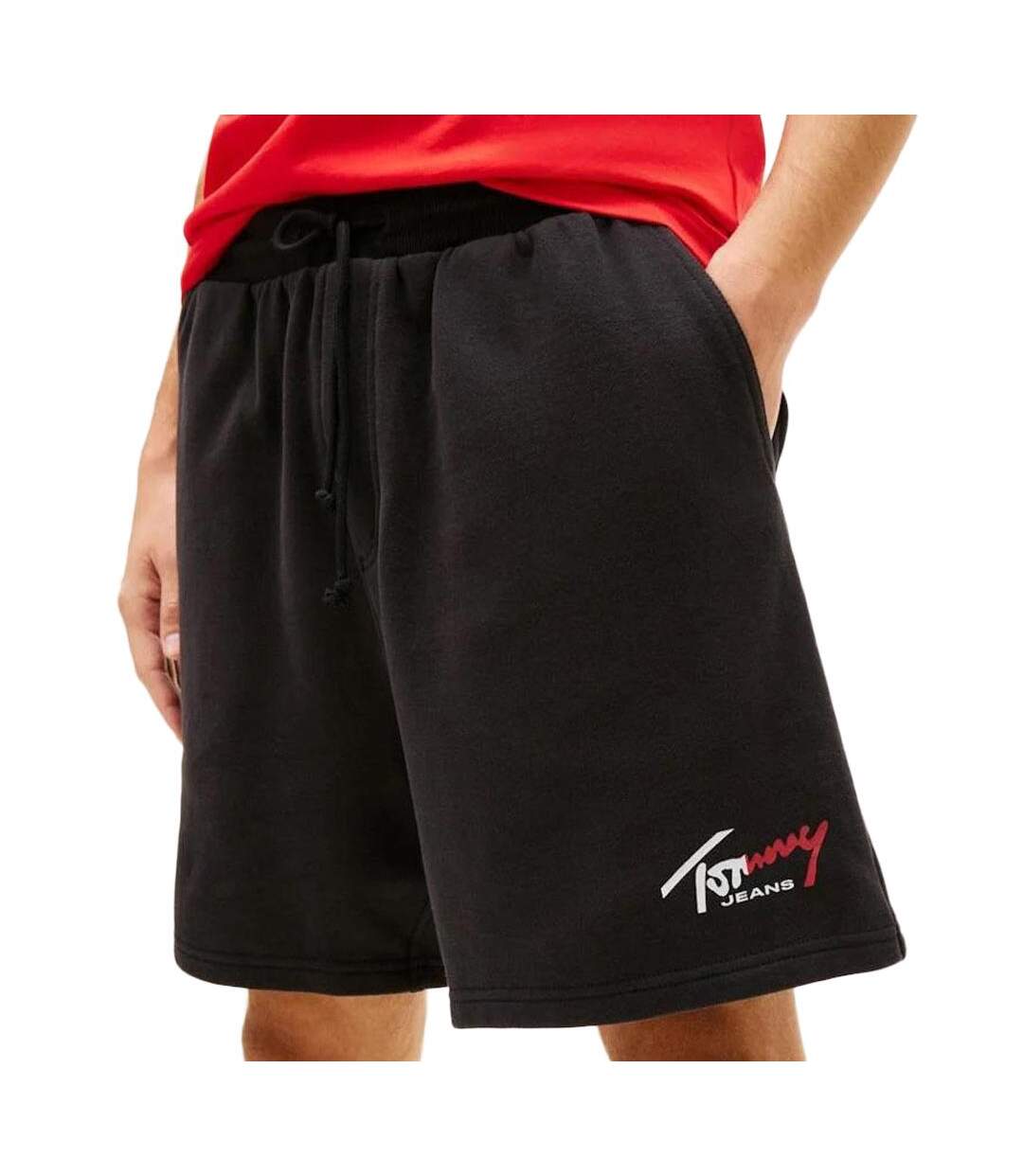 Short noir homme tommy hilfiger tjm signature-1