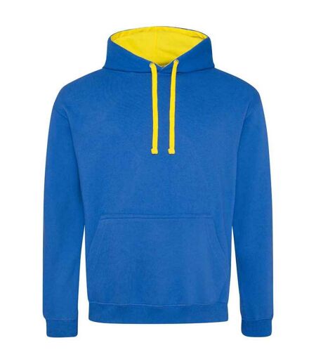 Womens/ladies varsity hoodie royal blue/sun yellow Awdis