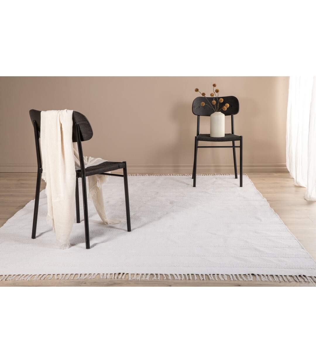 Tapis Déco Nico 160x230cm Blanc Cassé-5