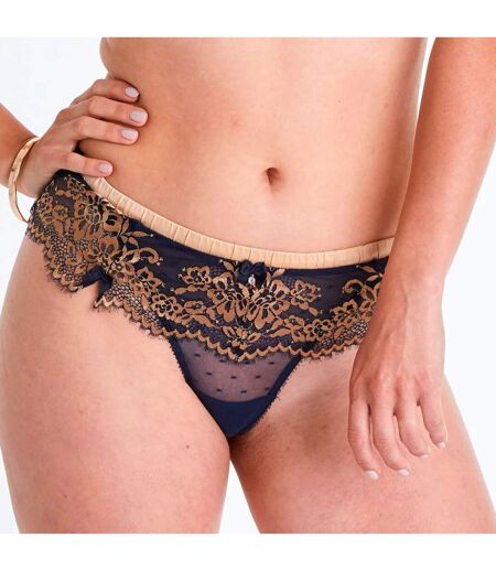 Shorty tanga bleu marine Elégance