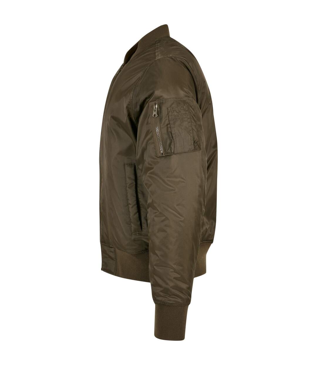 Blouson D'aviateur Homme Olive Foncée Build Your Brand-4