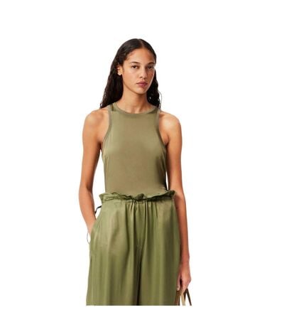 Débardeur Femme Vert Kaki Lacoste