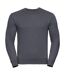 Sweat-shirt Authentique Pour Hommes Coupe Plus Fine Gris Foncé Russell-1