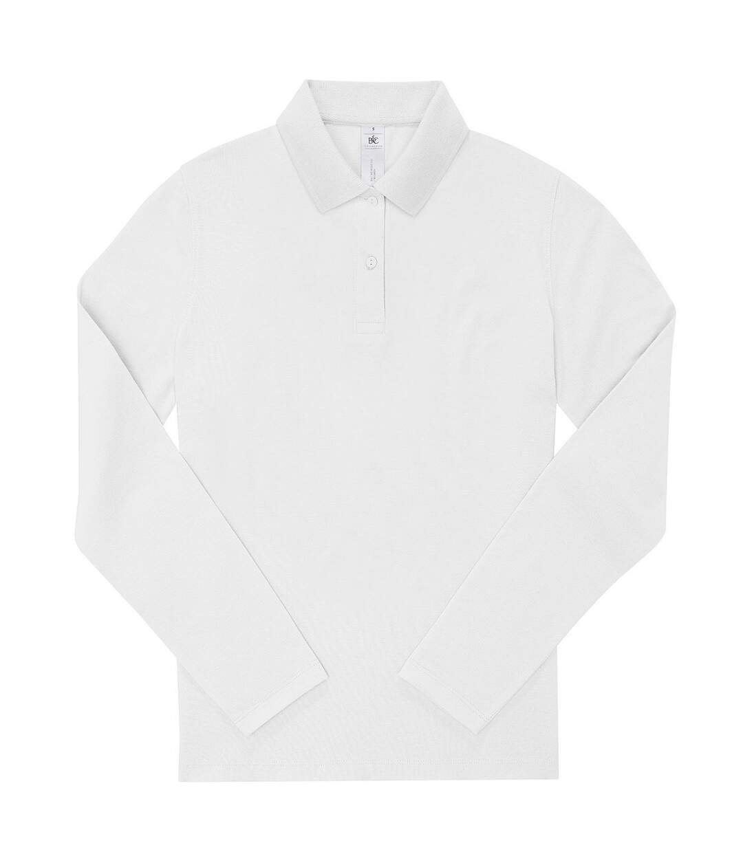 Polo manches longues- Femme - PW464 - blanc