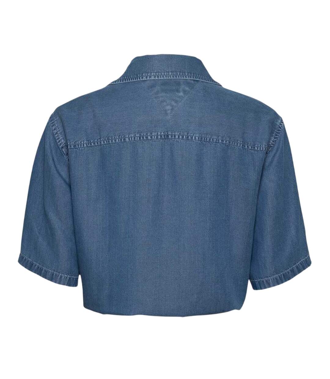 Chemise Motif/style Court Femme Bleu Moyen Tommy Jeans-3