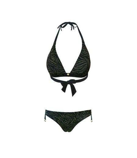 Maillot de bain bikini kaki femme happy & so triangle souple