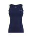 Womens/ladies Jersey Scoop Neck Slim Tank Top Blue Head-1