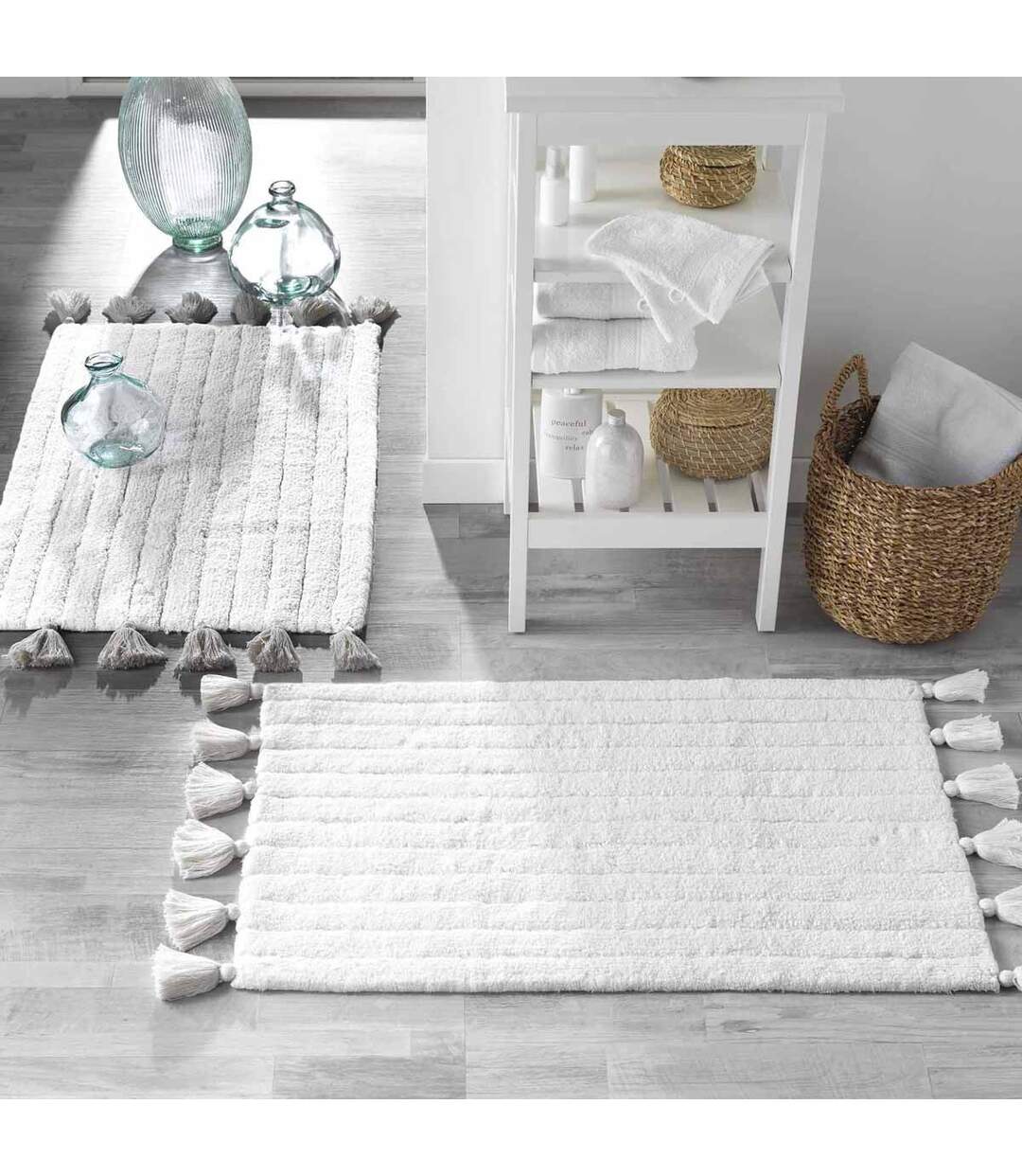 Tapis de Salle de Bain Minatis 50x80cm Blanc-4