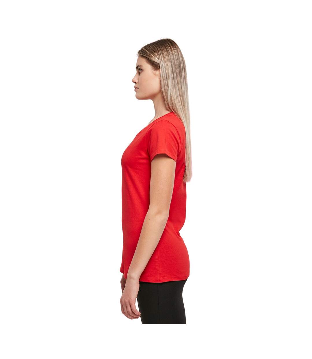 T-shirt basic femme rouge vif Build Your Brand-3