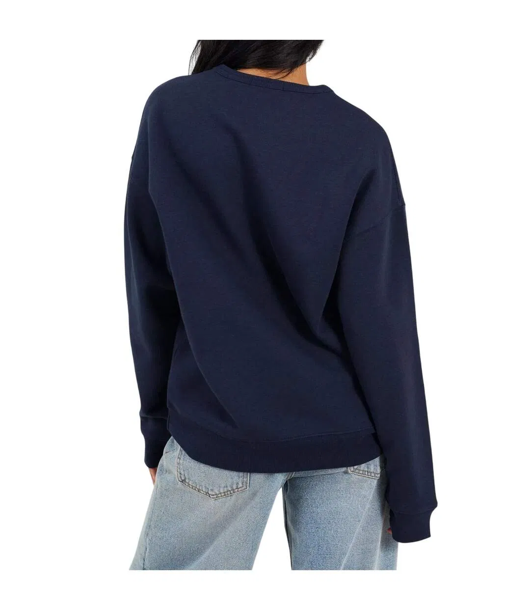 Womens/ladies Monaco Yacht Club Crew Neck Sweatshirt Navy White Brave Soul-3